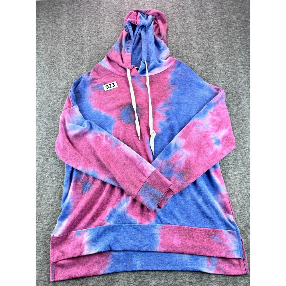 White Birch Tie Dye Hoodie Womens XL Pullover Pink Blue Soft Sweatshirt - Picture 5 of 6